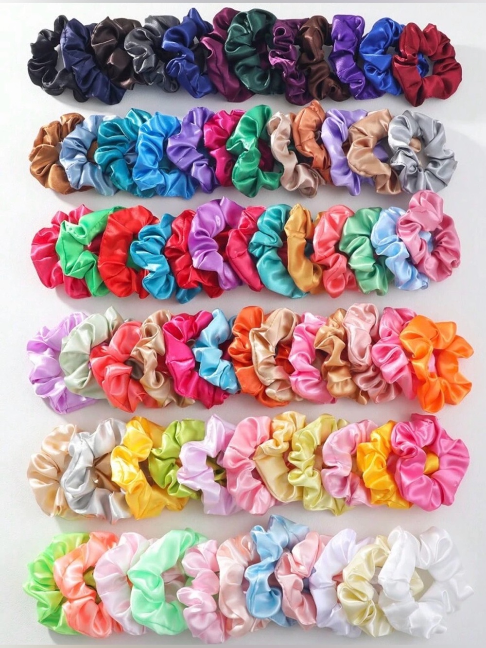 20 PC RANDOM Satin Hair Scrunchies Pack - Assorted Colors
